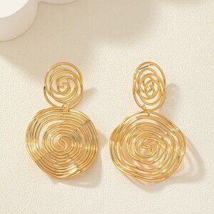 Women's Gold Metal Boho Geometric Eclectic Drop Hanging Dangling Earrings